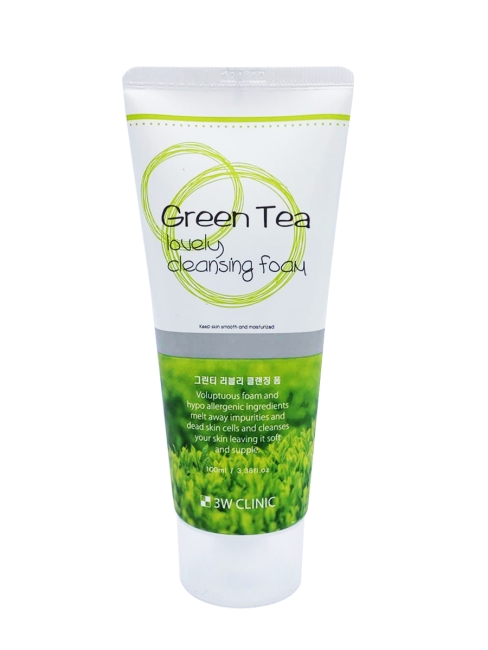 3W Clinic Пенка для умывания с зеленым чаем Green Tea Lovely Cleansing Foam, 100 мл 3W Clinic Пенка для умывания с зеленым чаем Green Tea Lovely Cleansing Foam, 100 мл