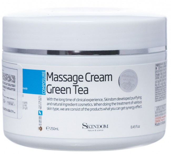 Skindom Massage Cream Green Tea Массажный крем для лица с экстрактом зеленого чая, 250 мл Skindom Massage Cream Green Tea Массажный крем для лица с экстрактом зеленого чая, 250 мл