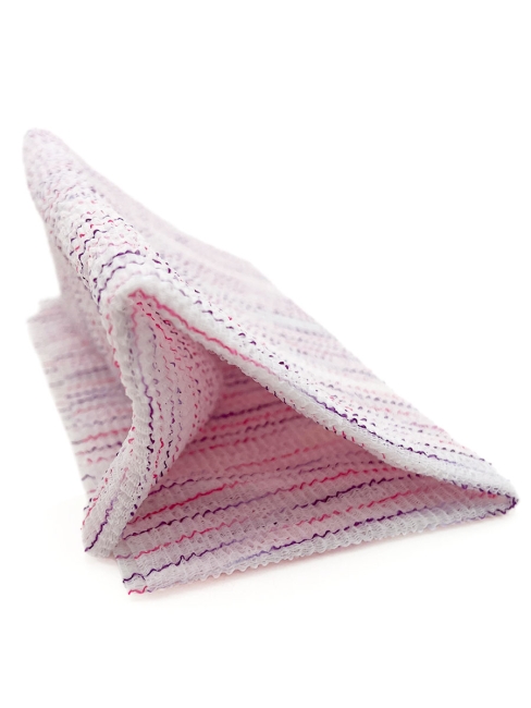 Sungbo Cleamy Мочалка для тела с плетением «Волна» и полиэстеровыми нитями средней жесткости Сиреневая Noble Shower Towel 28х95 см, 1 шт