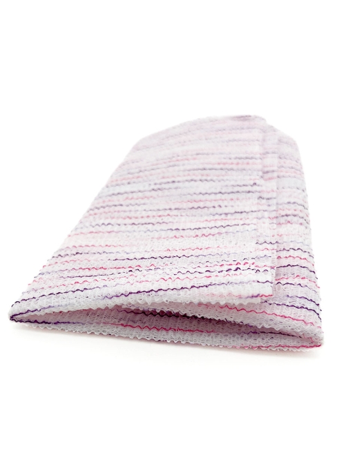 Sungbo Cleamy Мочалка для тела с плетением «Волна» и полиэстеровыми нитями средней жесткости Сиреневая Noble Shower Towel 28х95 см, 1 шт