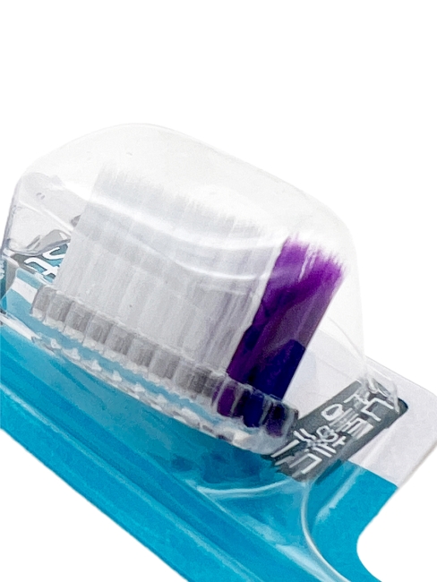 LION Компактная зубная щетка средней жесткости сиреневая Systema Tartar Red Lilac, 1 шт