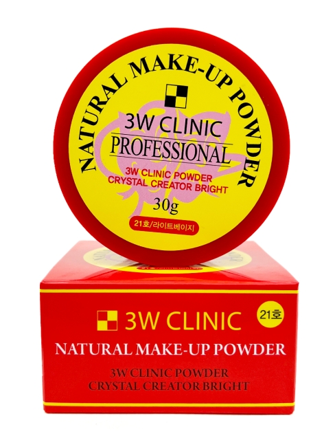 3W Clinic Пудра рассыпчатая Natural Make-up Powder Professional тон 21 Light Beige, 30 г