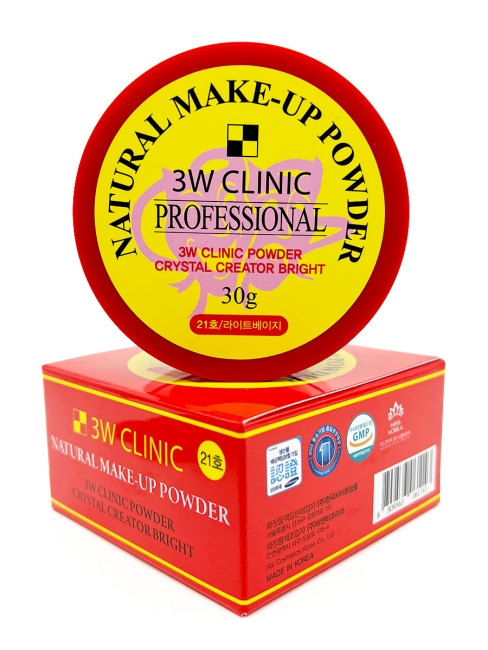3W Clinic Пудра рассыпчатая Natural Make-up Powder Professional тон 21 Light Beige, 30 г