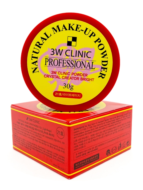 3W Clinic Пудра рассыпчатая Natural Make-up Powder Professional тон 21 Light Beige, 30 г