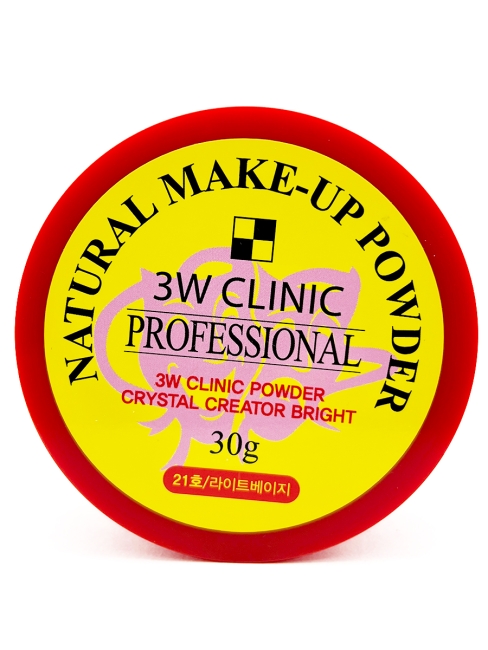 3W Clinic Пудра рассыпчатая Natural Make-up Powder Professional тон 21 Light Beige, 30 г