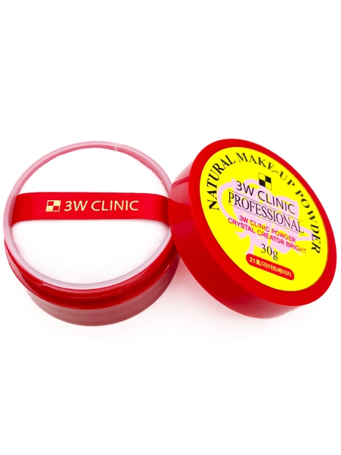 3W Clinic Пудра рассыпчатая Natural Make-up Powder Professional тон 21 Light Beige, 30 г