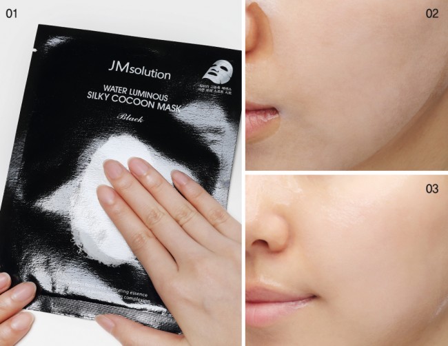JMsolution Маска для упругости кожи с протеинами шелка Water Luminous Silky Cocoon Mask Black, 35 г JMsolution Маска для упругости кожи с протеинами шелка Water Luminous Silky Cocoon Mask Black, 35 г