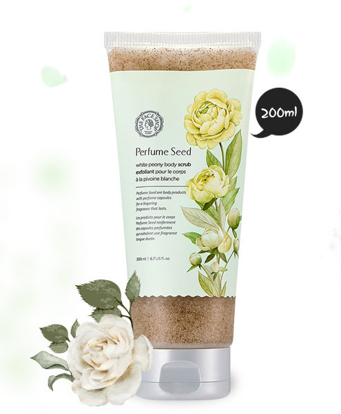 THE FACE SHOP Perfume Seed White Peony Body Scrub Парфюмированный скраб для тела с ароматом белого пиона, 200 мл