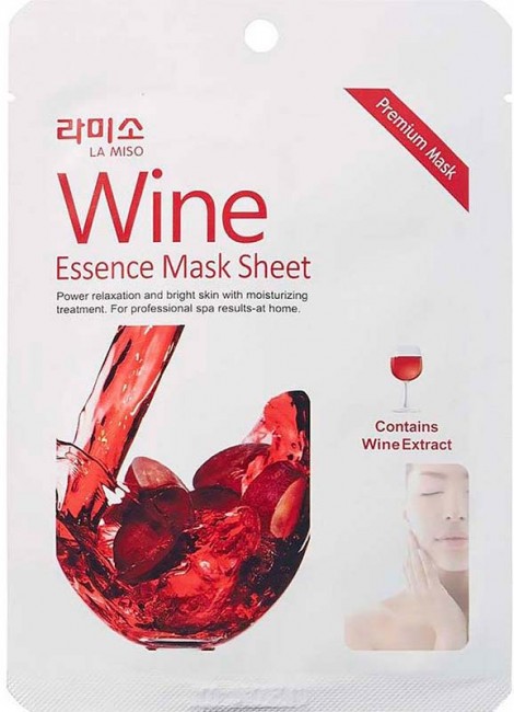 LA MISO Wine Essence Mask Sheet Маска с экстрактом Красного вина, 21 г LA MISO Wine Essence Mask Sheet Маска с экстрактом Красного вина, 21 г