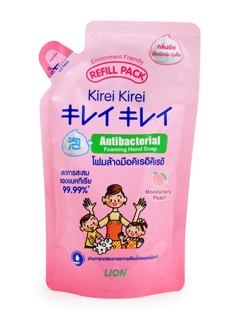 LION Жидкое пенное антибактериальное мыло Персик Kirei Kirei Family Foaming Hand Soap Moisturizing Peach, 200 мл LION Жидкое пенное антибактериальное мыло Персик Kirei Kirei Family Foaming Hand Soap Moisturizing Peach, 200 мл