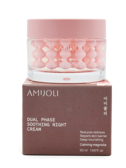 AMIJOLI Капсульный ночной крем для лица с магнолией и церамидами Dual Phase Soothing Night Сream Calming Magnolia, 50 мл