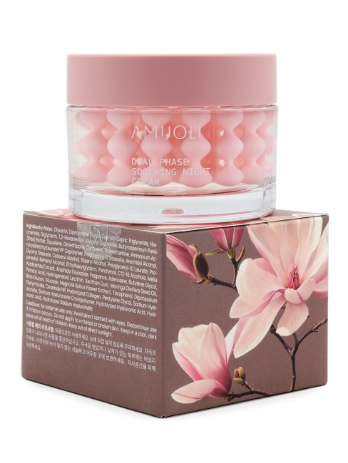 AMIJOLI Капсульный ночной крем для лица с магнолией и церамидами Dual Phase Soothing Night Сream Calming Magnolia, 50 мл