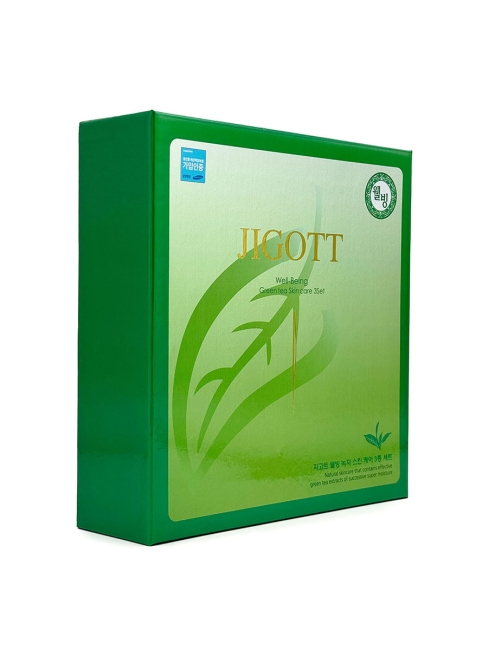 Jigott Подарочный набор с экстрактом зеленого чая (тонер, эмульсия, крем) Well-Being Green Tea Skin care 3Set