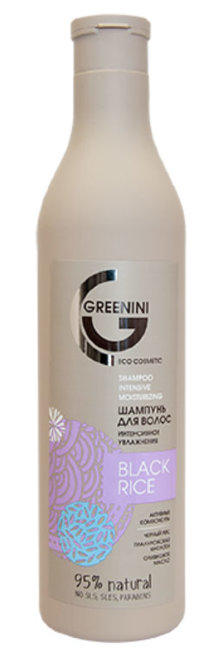 Greenini Black Rice Шампунь для волос Интенсивное увлажнение, 500 мл Greenini Black Rice Шампунь для волос Интенсивное увлажнение, 500 мл