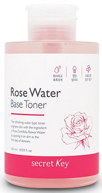 Secret Key Rose Water Base Toner Тонер с экстрактом розы, 550 мл