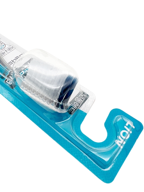 LION Компактная зубная щетка средней жесткости синяя Systema Tartar Red Blue, 1 шт