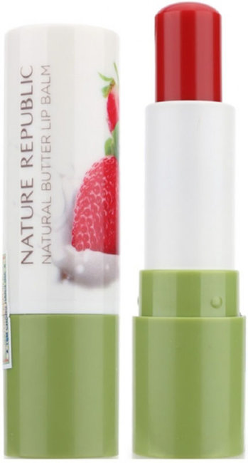 NATURE REPUBLIC Natural Butter Lip Balm Strawberry Бальзам для губ Клубника, 4 г