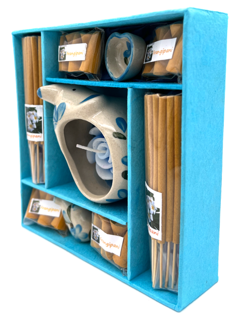 EcoBioLife Арома-набор Цветок Франжипани из 9 предметов голубой Frangipani Aroma Set Blue