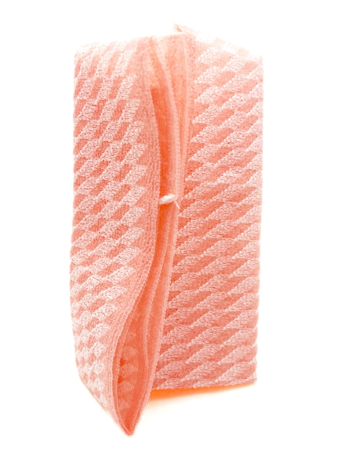 Sungbo Cleamy Мочалка для тела с плетением Сетка и полиэстеровыми нитями мягкая Персиковая Dreams Shower Towel 28х90 см, 1 шт