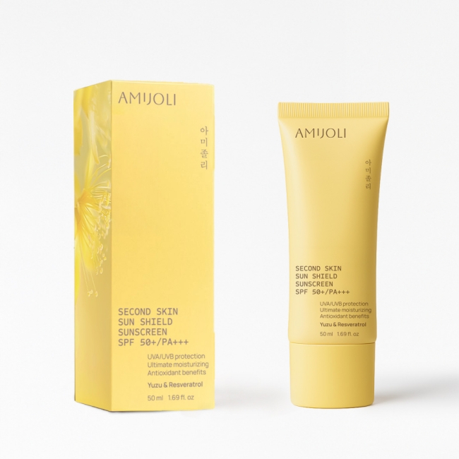 AMIJOLI Солнцезащитный крем для лица c юдзу и ресвератролом Second Skin Sunshield Sunscreen SPF50+/PA+++, 50 мл