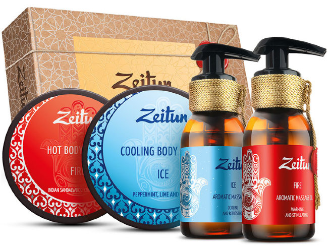 Zeitun Подарочный набор "Огонь и лед" для тела 4 предмета, 830 мл Zeitun Подарочный набор "Огонь и лед" для тела 4 предмета, 830 мл