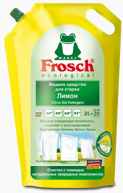 Frosch Жидкое средство для стирки Лимон, 2 л