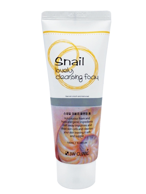 3W Clinic Пенка для умывания с муцином улитки Snail Lovely Cleansing Foam, 100 мл