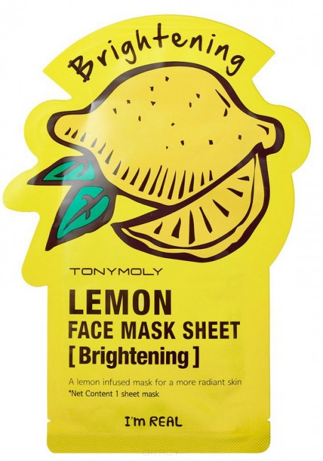 TONYMOLY I’m Real Lemon Mask Sheet Brightening Тканевая осветляющая маска для лица с экстрактом лимона, 21 г TONYMOLY I’m Real Lemon Mask Sheet Brightening Тканевая осветляющая маска для лица с экстрактом лимона, 21 г