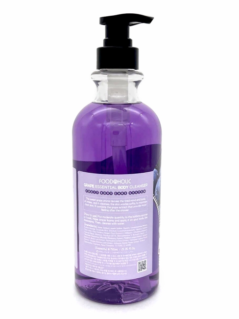 FoodaHolic Гель для душа с экстрактом винограда Essential Body Cleanser Grape, 750 мл