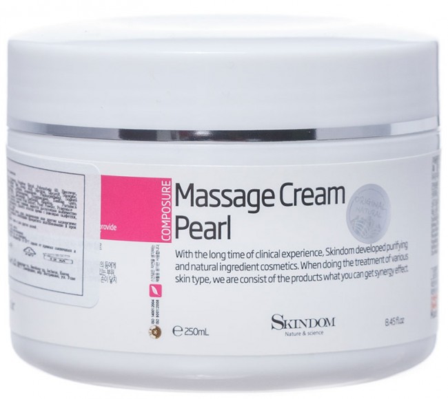 Skindom Massage Cream Pearl Массажный крем для лица с жемчужным порошком, 250 мл Skindom Massage Cream Pearl Массажный крем для лица с жемчужным порошком, 250 мл