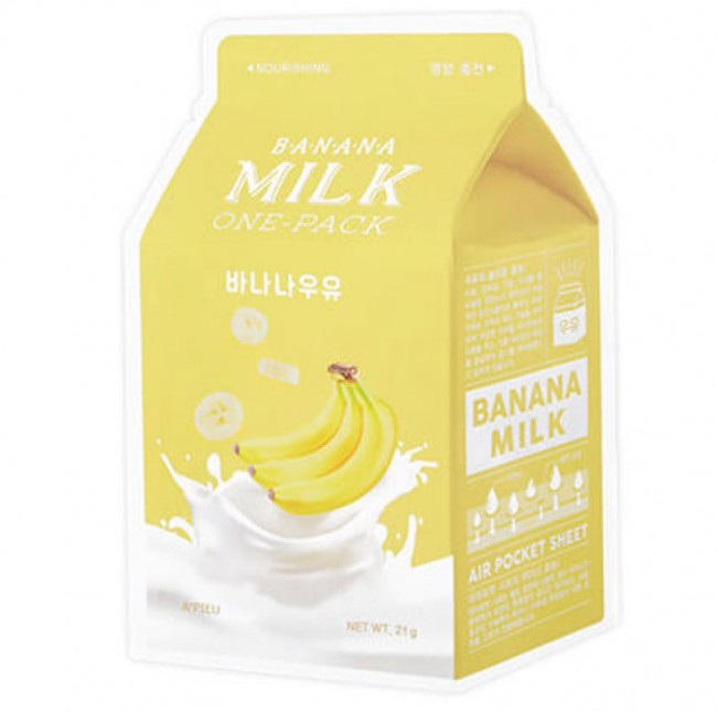 A'PIEU Banana Milk One-Pack Тканевая маска с экстрактом банана, 21 г