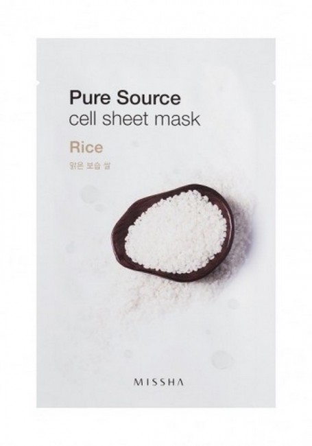 MISSHA Pure Source Cell Sheet Mask Rice Тканевая маска с экстрактом риса, 21 г MISSHA Pure Source Cell Sheet Mask Rice Тканевая маска с экстрактом риса, 21 г