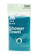 Sungbo Cleamy Мочалка для тела с плетением «Гофре» жёсткая бирюзовая Cleamy Shine Shower Towel 20х95 см, 1 шт