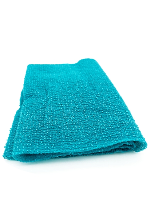 Sungbo Cleamy Мочалка для тела с плетением «Гофре» жёсткая бирюзовая Cleamy Shine Shower Towel 20х95 см, 1 шт