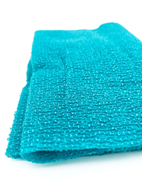 Sungbo Cleamy Мочалка для тела с плетением «Гофре» жёсткая бирюзовая Cleamy Shine Shower Towel 20х95 см, 1 шт