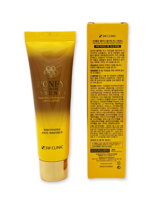 3W Clinic Эссенция для лица с медом осветляющая Honey All-In-One Essence Whitening Anti-Wrinkle, 60 мл 3W Clinic Эссенция для лица с медом осветляющая Honey All-In-One Essence Whitening Anti-Wrinkle, 60 мл