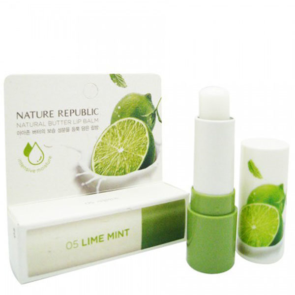 NATURE REPUBLIC Natural Butter Lip Balm Lime Mint Бальзам для губ с ароматом мяты и лайма, 4 г NATURE REPUBLIC Natural Butter Lip Balm Lime Mint Бальзам для губ с ароматом мяты и лайма, 4 г