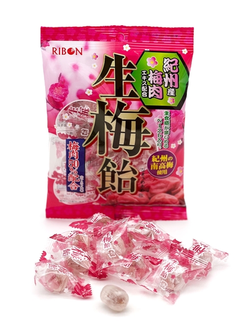 RIBON Карамель леденцовая с начинкой со вкусом Японской Сливы Kishu Plum Meat Raw Plum Candy (11 шт), 65 г RIBON Карамель леденцовая с начинкой со вкусом Японской Сливы Kishu Plum Meat Raw Plum Candy (11 шт), 65 г