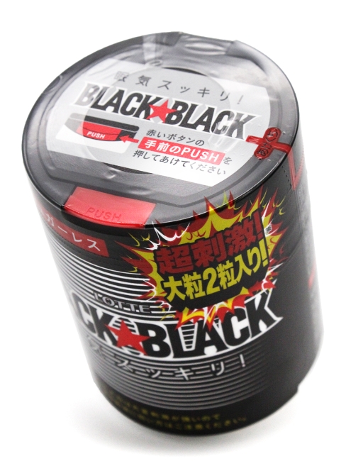 LOTTE Жевательная резинка с кофеином в банке Black Black One-Push Bottle, 133 г 