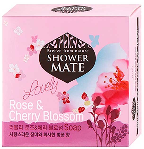 KeraSys Shower Mate Lovely Rose & Cherry Blossom Soap Мыло косметическое "Роза и вишневый цвет", 100 г