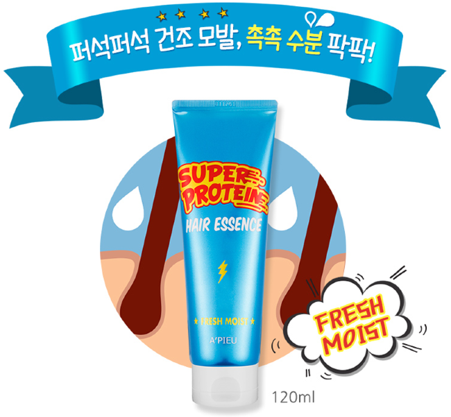 A'Pieu Super Protein Hair Essence Fresh Moist Увлажняющая эссенция для волос с протеинами сои, 120 мл A'Pieu Super Protein Hair Essence Fresh Moist Увлажняющая эссенция для волос с протеинами сои, 120 мл