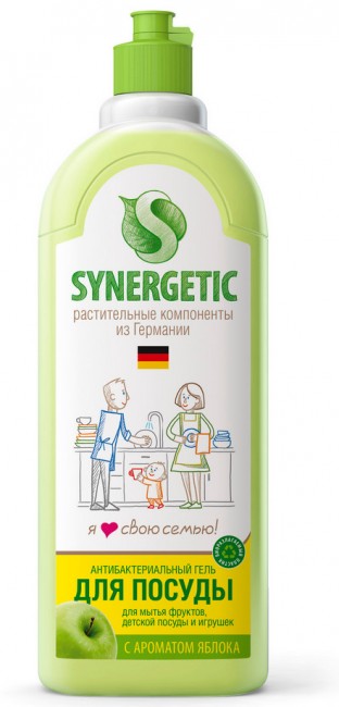 Synergetic Биоразлагаемое концентрированное средство для мытья посуды Яблоко, 1 л