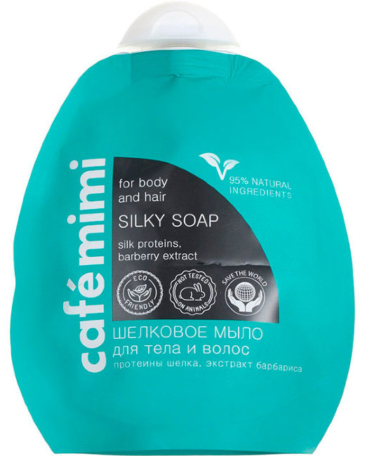 Кафе красоты Le Cafe Mimi Шелковое мыло для тела и волос, 250 мл Кафе красоты Le Cafe Mimi Шелковое мыло для тела и волос, 250 мл