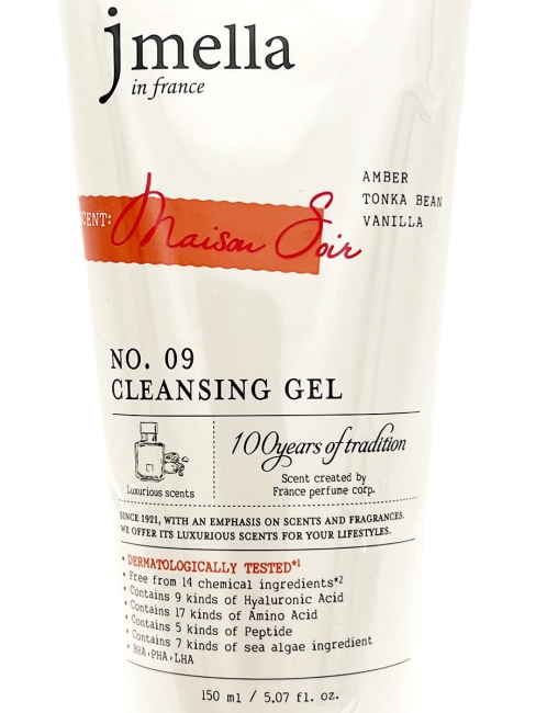 Jmella Парфюмированный гель для умывания "Домашний вечер" Амбра, Бобы Тонка, Ваниль N0.09 In France Maison Soir Cleansing Gel, 150 мл