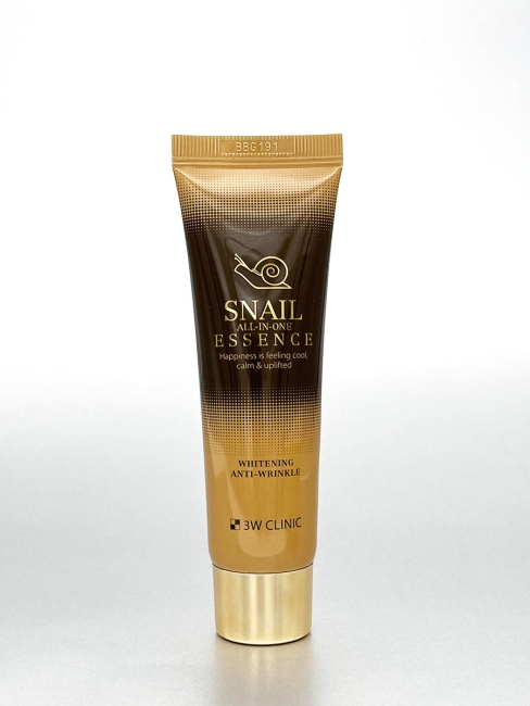 3W Clinic Эссенция для лица универсальная осветляющая с муцином улитки Snail All-In-One Essence Whitening Anti-Wrinkle, 60 мл