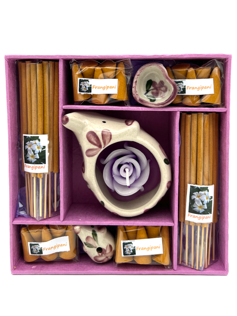 EcoBioLife Арома-набор Цветок Франжипани из 9 предметов сиреневый Frangipani Aroma Set Lilac