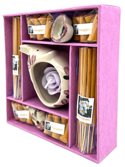 EcoBioLife Арома-набор Цветок Франжипани из 9 предметов сиреневый Frangipani Aroma Set Lilac