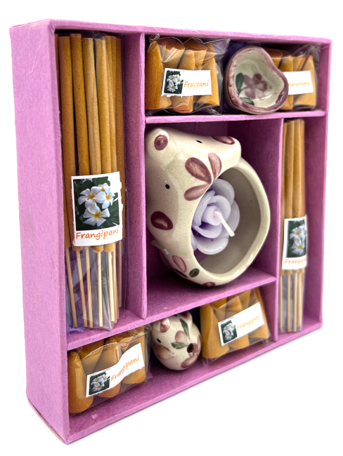 EcoBioLife Арома-набор Цветок Франжипани из 9 предметов сиреневый Frangipani Aroma Set Lilac