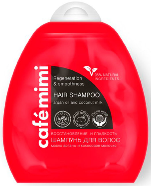 Кафе красоты Le Cafe Mimi Шампунь для волос Восстановление и Гладкость, 250 мл Кафе красоты Le Cafe Mimi Шампунь для волос Восстановление и Гладкость, 250 мл