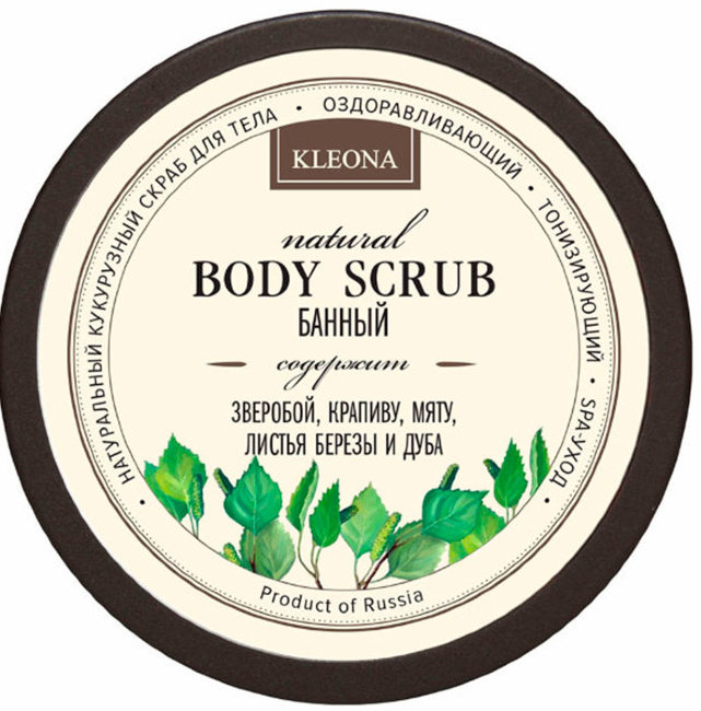 Kleona Скраб для тела Банный, с кукурузой, 200 г Kleona Скраб для тела Банный, с кукурузой, 200 г